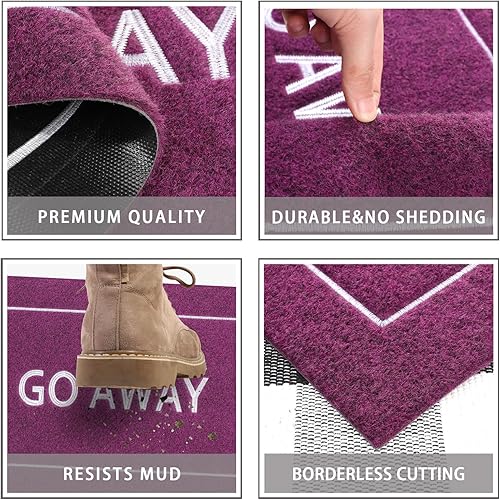 Miniatura 18 de JJUUYOU Tapete para puerta delantera, entrada exterior, duradero, tapete de bienvenida para interiores y exteriores, antideslizante, divertido