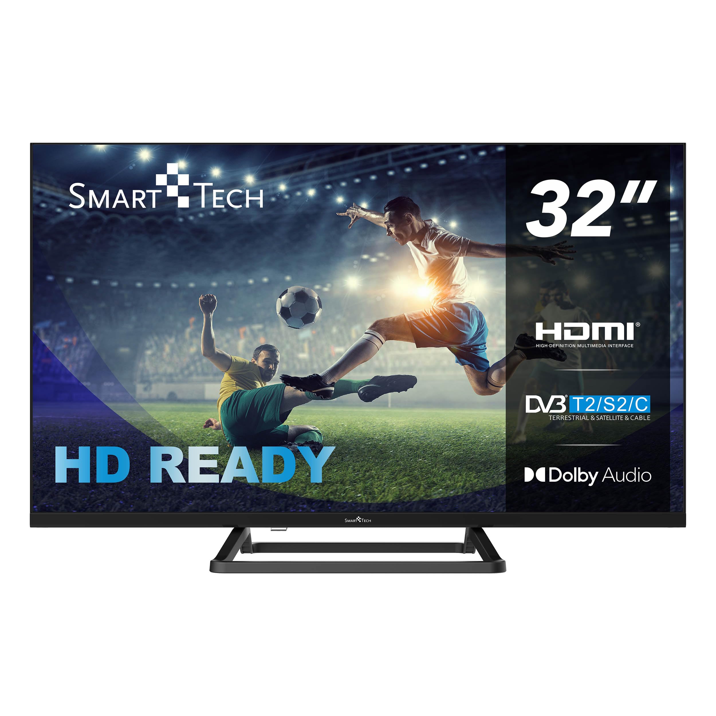 Smart Tech 32HN01V3 TV HD LED 32 Pouces (80cm) Triple Tuner Dolby Audio H.265 3xHDMI, 2xUSB