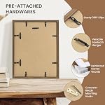 Dreamland 11x14 Walnut Oak Wood Picture Frame Matted to 8x10, 1-Pack | USA-Sourced Natural Solid Oak Wood, Photo Frame, Removable Mat, Tempered Glass, Wall or Tabletop Display, Home Decor