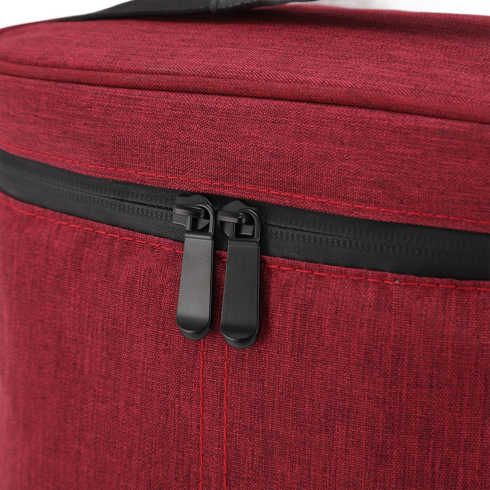 SIXRUN Sac Isotherme pour 2 Bouteilles de Vin en Toile avec Doublure étanche et Design rembourré isolé 38 X 23 Cm, étui à Vin Portable pour Voyage, Pique-Nique, Fête, Camping (Rouge)