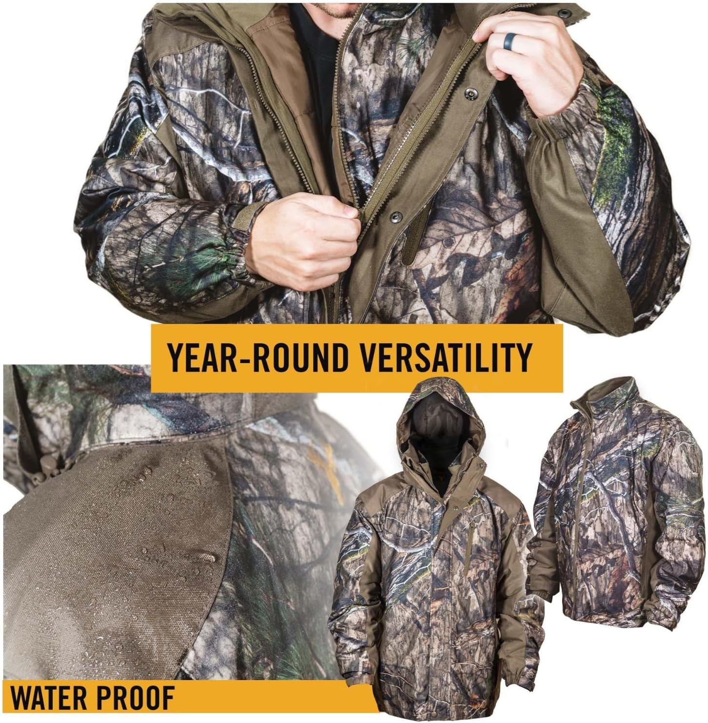 HOT SHOT Men’s 3-in-1 Insulated Camo Hunting Parka, Waterproof Jacket, Versatile Camouflage Hunting Clothes for Men - Image 2