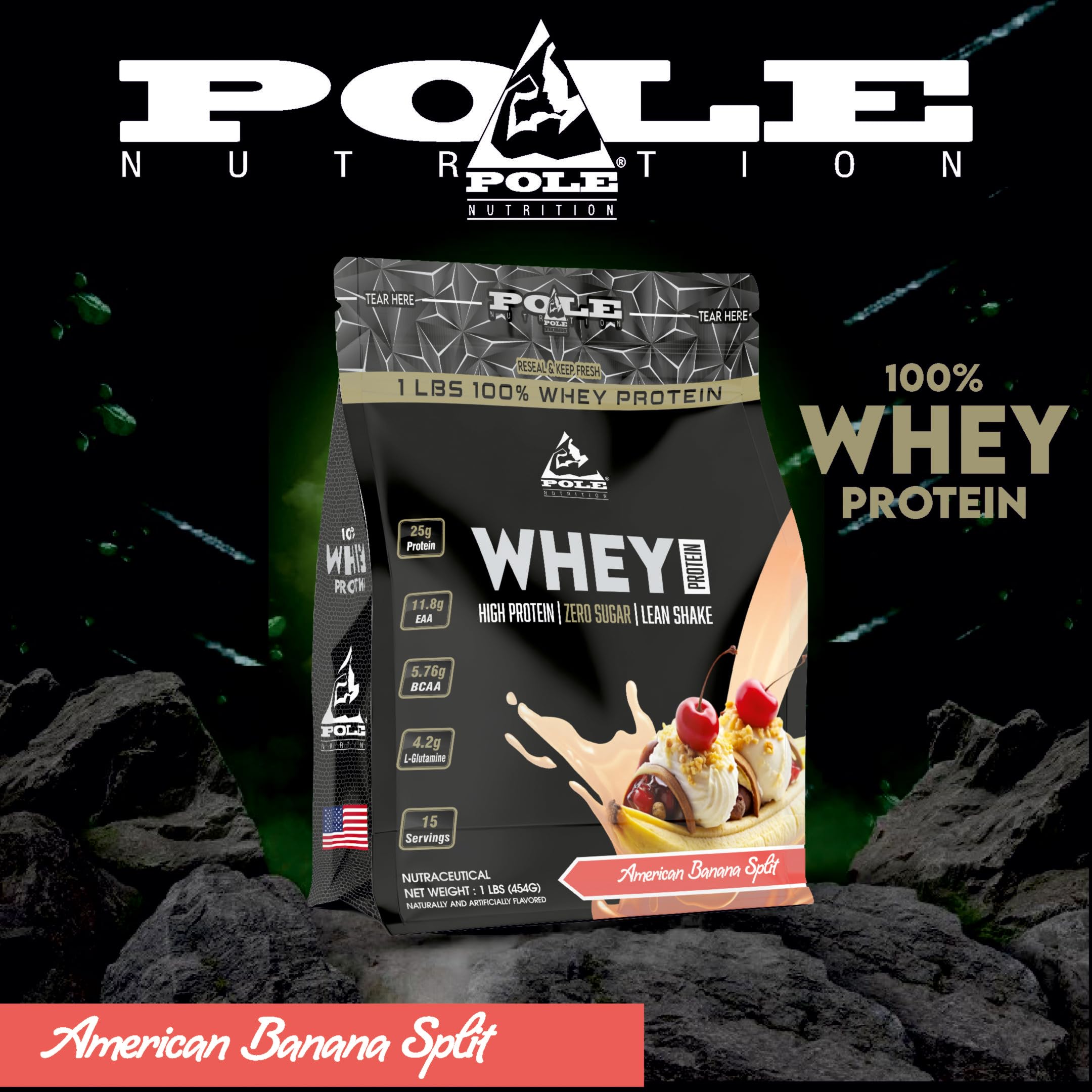 Pole Nutrition Whey Protein | Lean Muscle Shake | High Protein