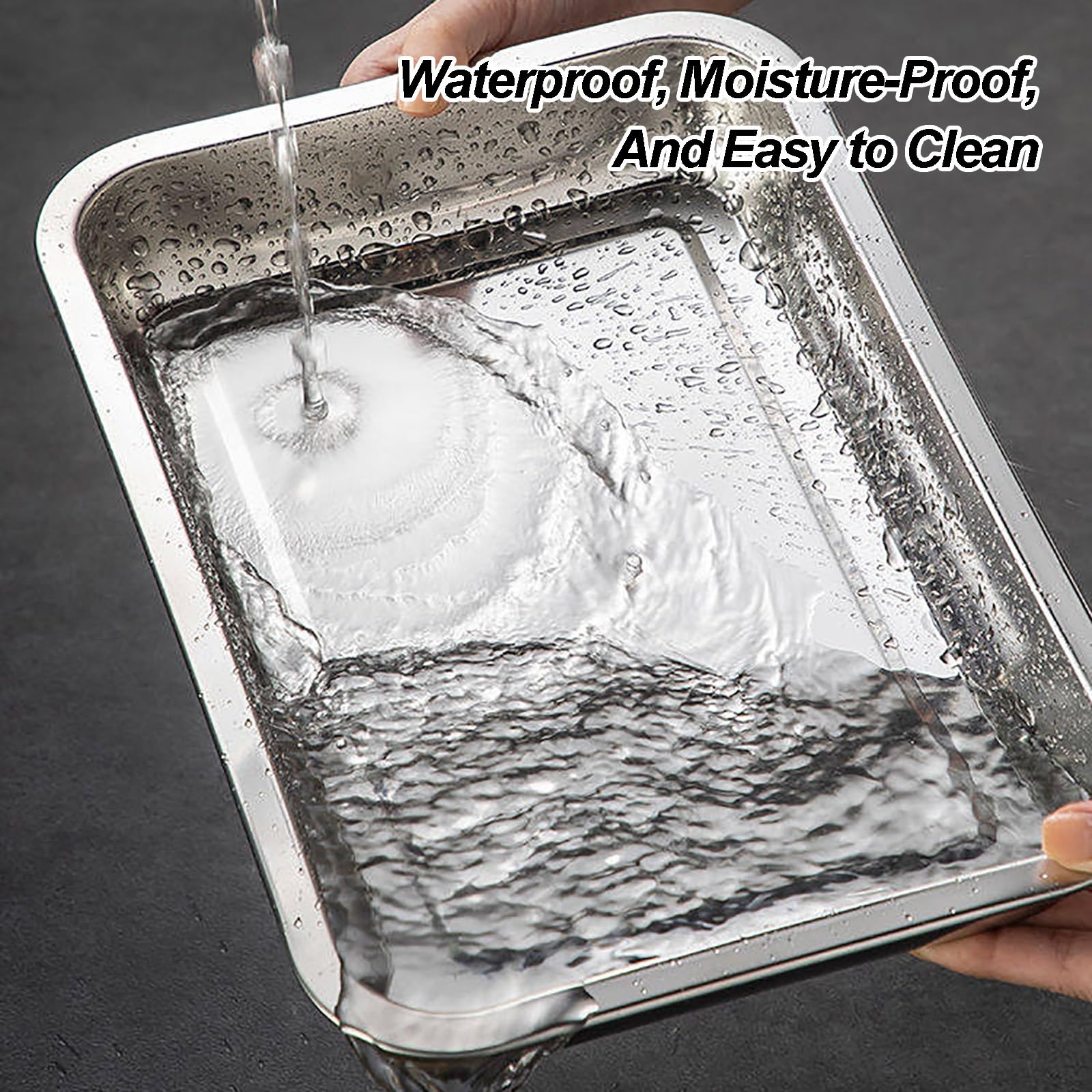 Bandeja Horno Acero Inoxidable 304, Bandejas para Galletas Antigoteo de Aceite, Multiusos para Brochetas, Frutas y Platos(50x35x4.8cm/20x14x2in)