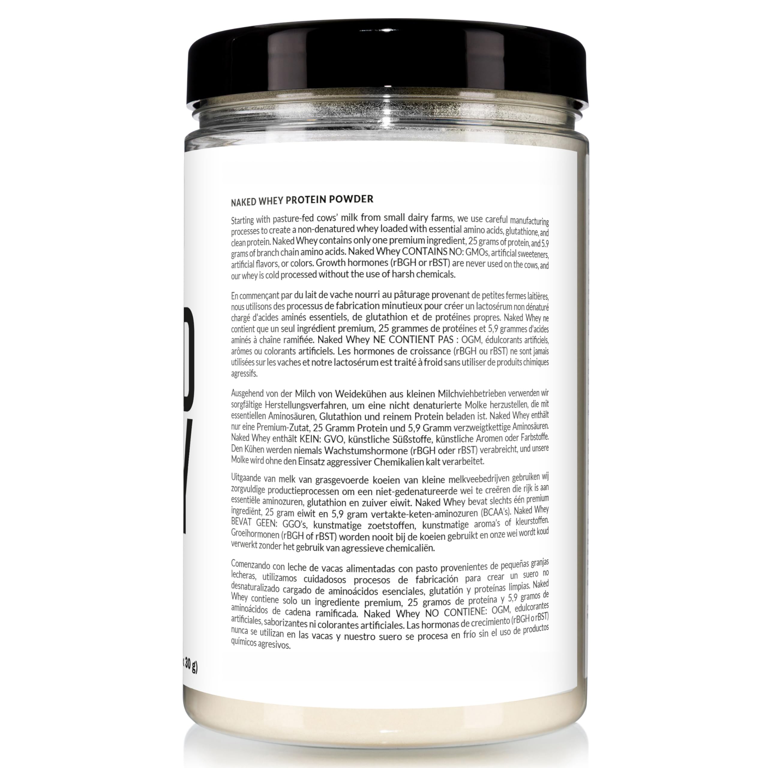 Naked Whey – białko serwatkowe w proszku, bez smaku, bez GMO, bez soi, bez glutenu, wspomaga wzrost i regenerację mięśni, 450 g