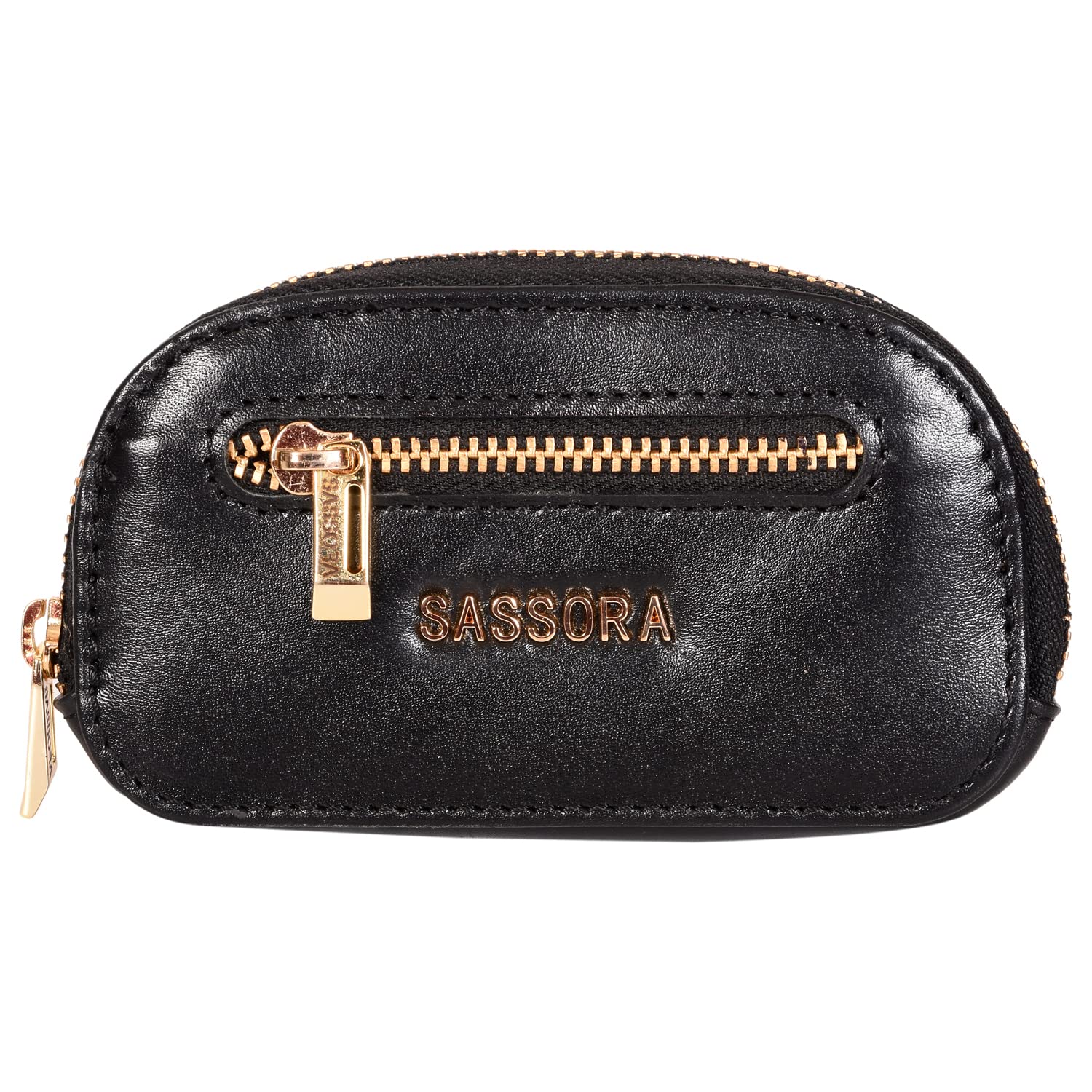 sassora Genuine Leather Unisex Black Key Case-picture-2