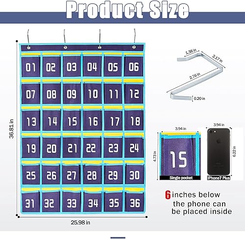 Miniatura 2 de Loghot Accesorios de Aula Organizador de Bolsillos para Armario para Portador de Teléfonos Celulares Organizador Colgante de Pared y Puerta (36