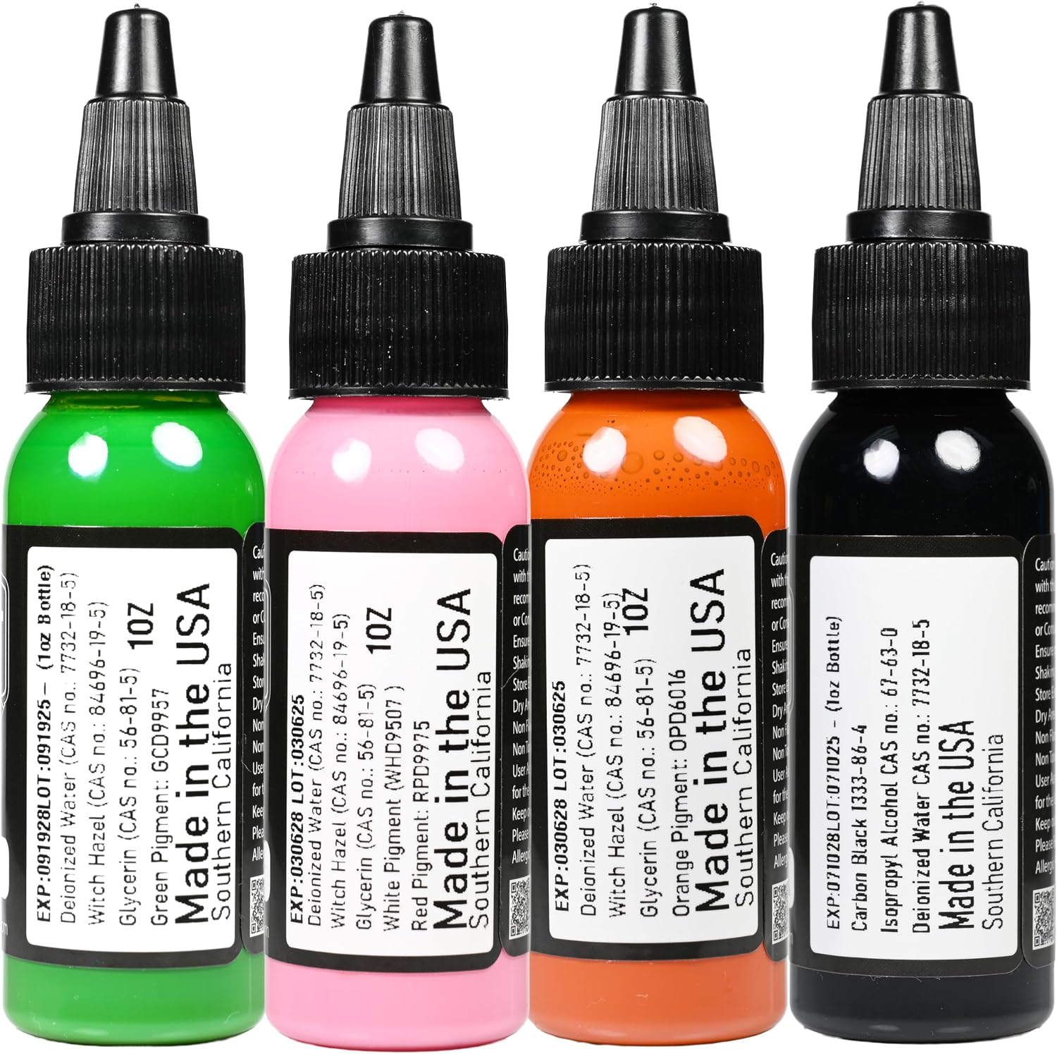 Element Tattoo Supply Tattoo Ink Set 10 Colors Bright Pigment Professional Solid Tattooing Supplies for Human Skin White Black Pink Brown Yellow Red Orange Blue Green Purple 1oz Bottles