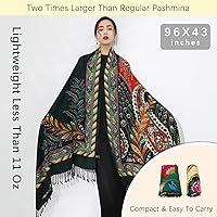 Vista 302 de DANA XU Manta de pashmina extragrande 100% de lana merina, bufanda de viaje, bufanda de cachemira para mujer, otoño e invierno, chal de gran