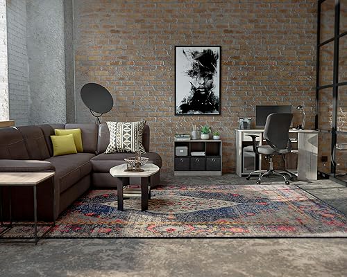 Miniatura 2 de Furinno Organizador Básico de Estantería de Almacenamiento de Cubos 3x2 con Contenedores, Roble Francés Gris/Negro Roble francés gris/negro.,Ámbar