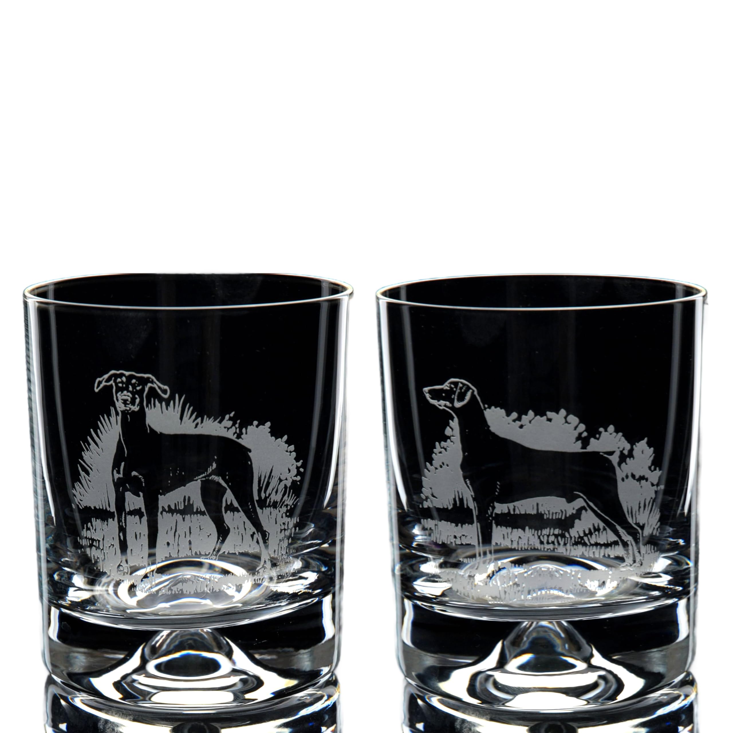 GLYPTIC Glass Art Dobermann Dog Placement Hand Etched/Engraved Whiskey Tumbler Glass โ image 1