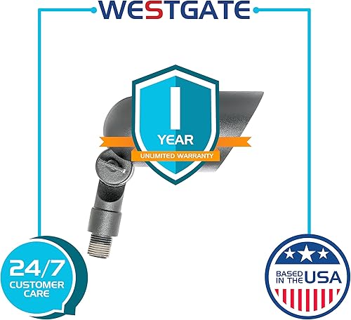 Miniatura 5 de Westgate Luz direccional LED de iluminación  Luz de paisaje negro de aluminio  Lente de vidrio plano LED Direccional  Luz LED blanca cálida (1 negro)