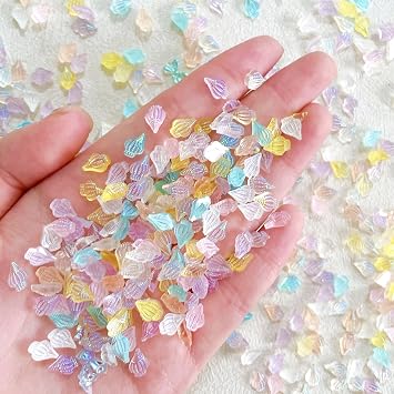 50Pcs Ocean Series Nail Charms 3D Resin Nail Art Supplies for Acrylic Nails Colorful Aurora Conch Nail Gems and Charms Kawaii Nail Charms Summer Nail Jewelry for Women DIY Nail Art Decoration