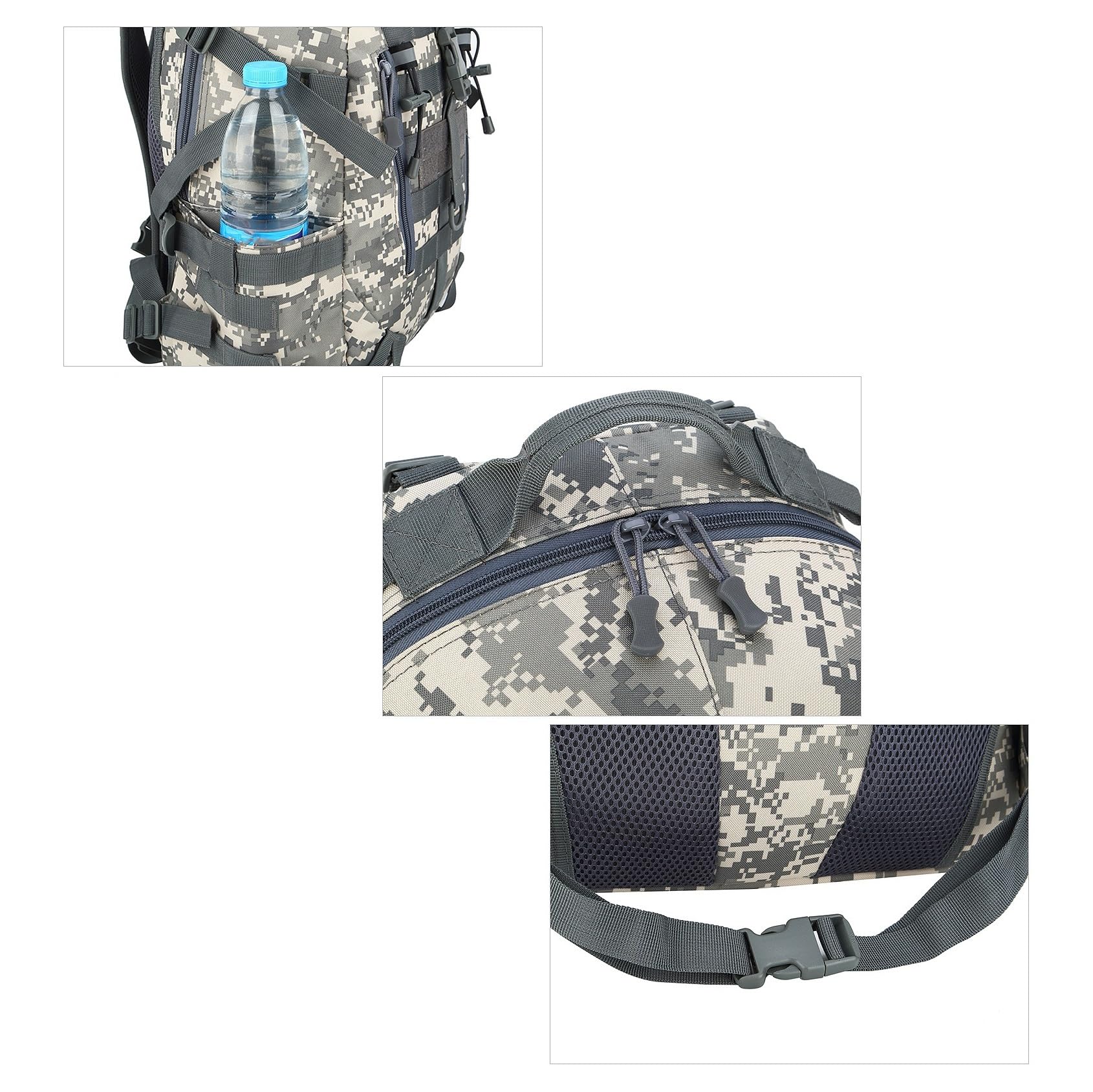 Taktyczny Plecak Szturmowy, Wojskowy Plecak Turystyczny 36-55l Outdoor Hiking Camping Wodoodporny, Oddychający Sportowy Szturmowy Bug Out, Do Wędrówek, Biwakowania, Siłowni, Polowania(E)