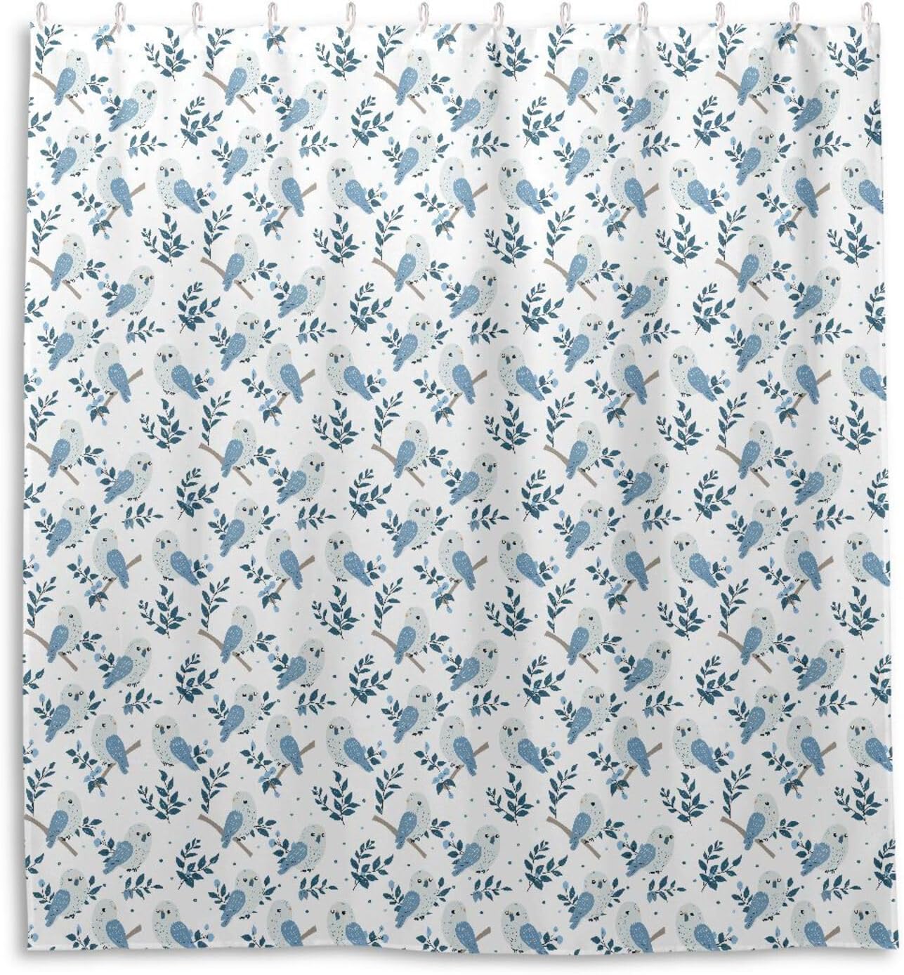 66x72 Inch Water Repellent Material Long Shower Curtains with Hook Baby Blue Playful Kea Polyester Fabric Machine Washable Shower Curtains Liner for Luxury Bathroom Decor