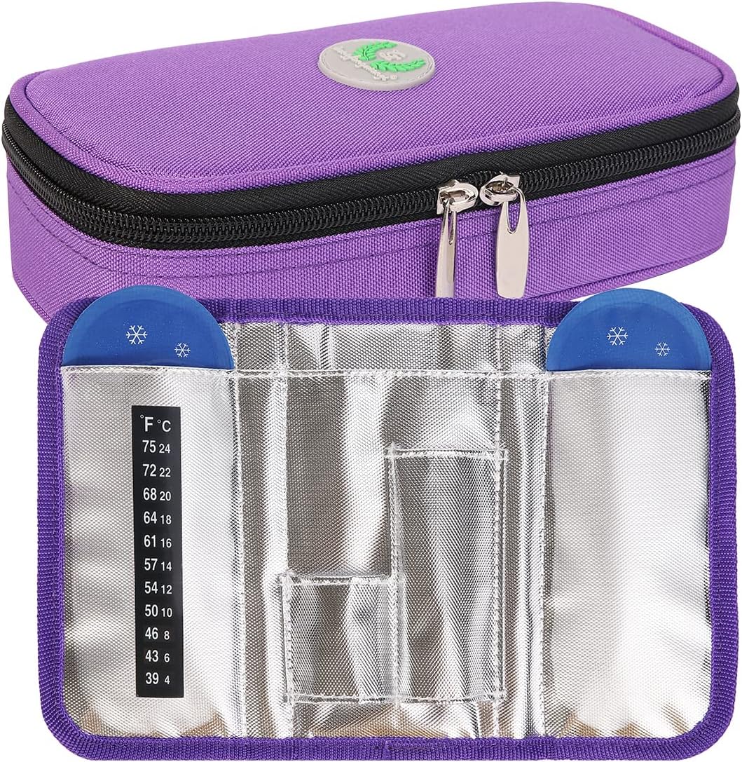 OVAKIA Insulin Cooler Travel Case Portable Diabetic Medication Insulin Pen Holder Organizer Bag