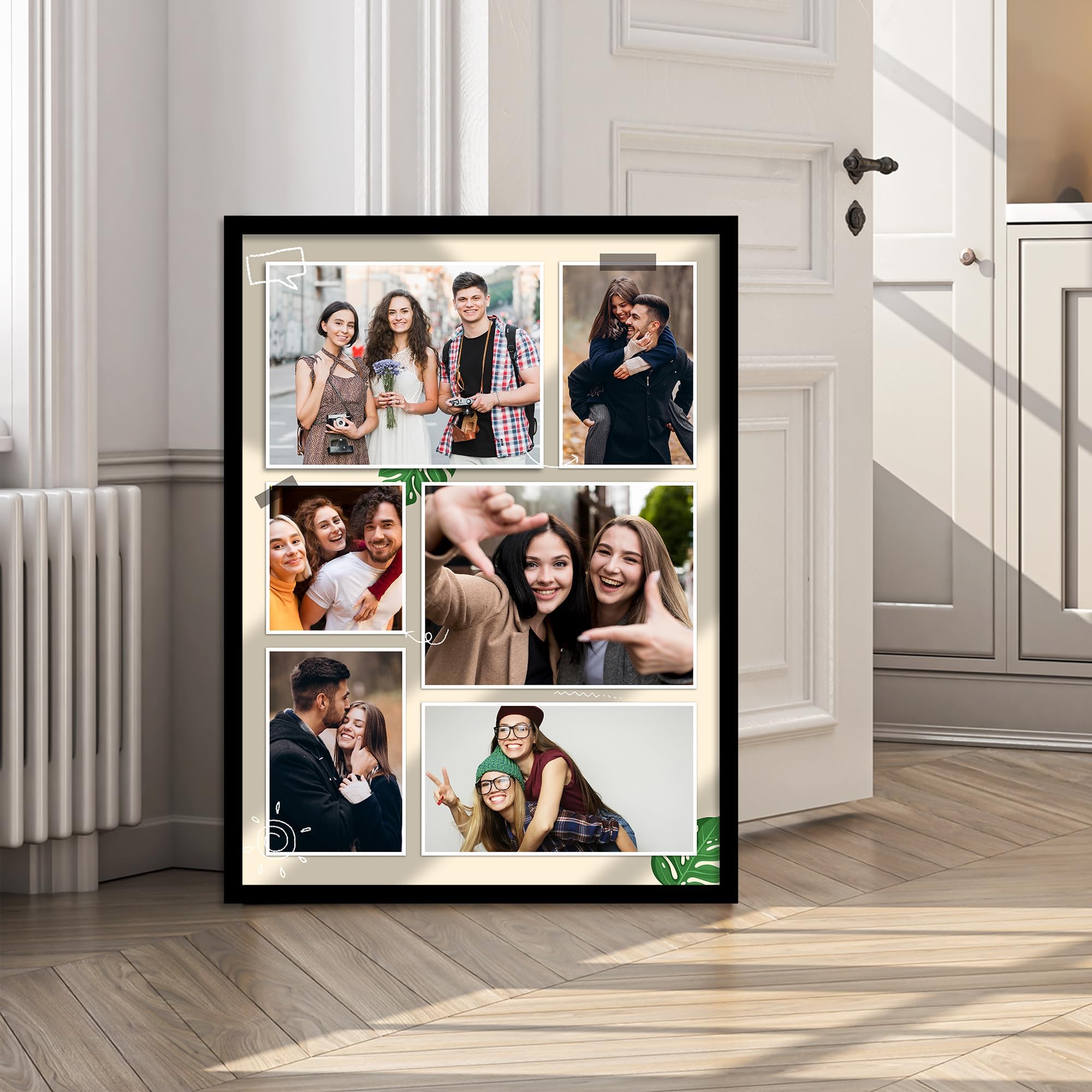 kotart Customized Collage Digital Reprint with Frame for Personalized Photo Frame with Photos Upload for Bedroom, Living Room Unique Birthday Anniversary (Collage 3)