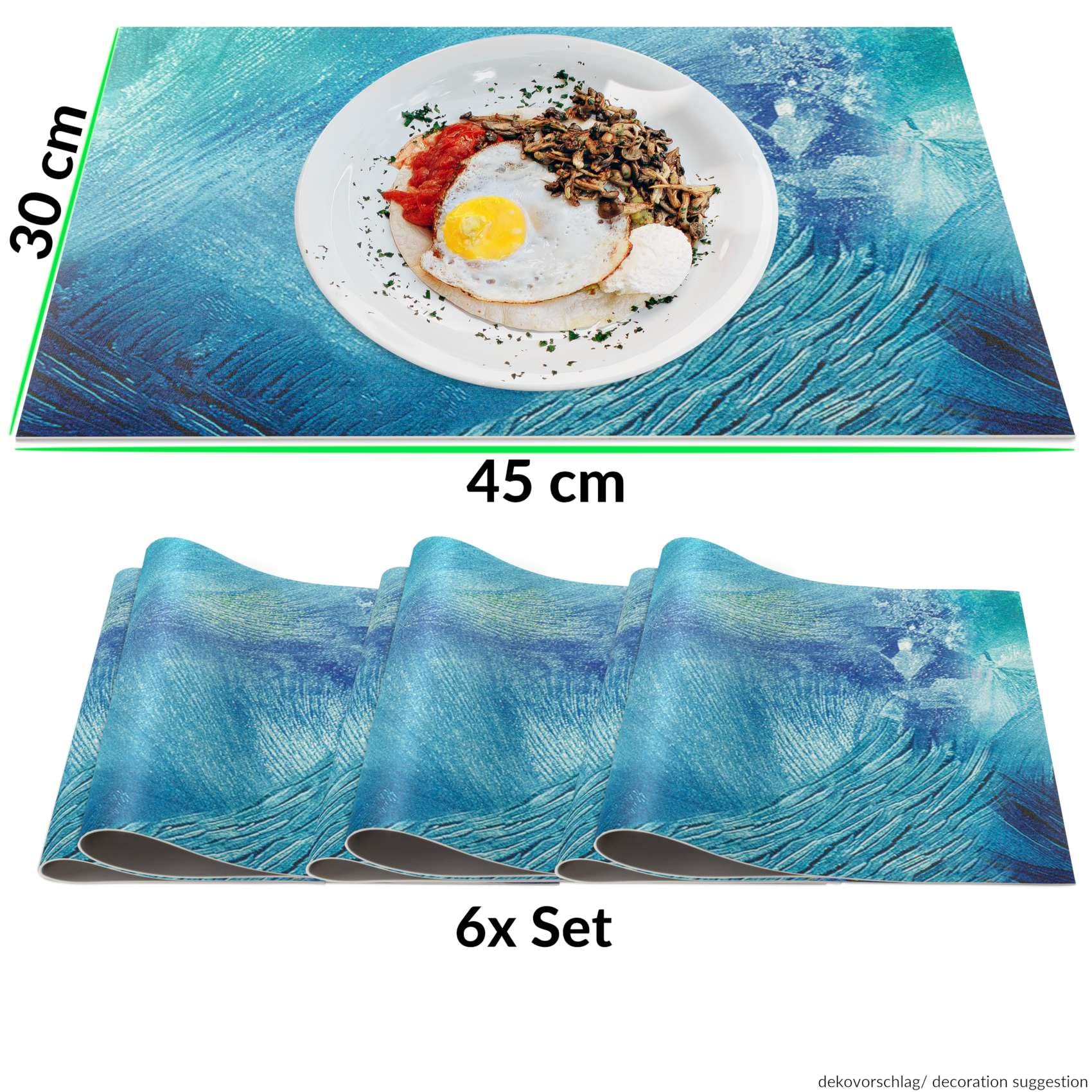 ANRO Platzset EIS 30x45 cm – 6er Set, abwaschbar