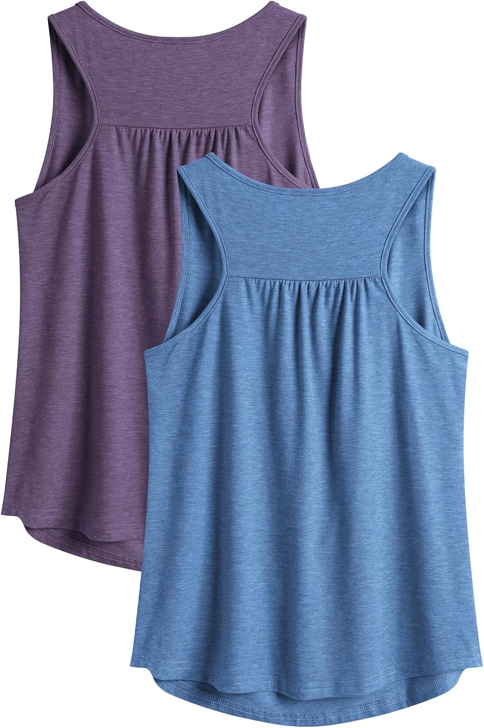 PINSPARK Workout Tops for Women Racerback Tank Tops Sleeveless Athletic Running Shirts Lightweight Yoga Gym Tank,2 Pack S-3XL