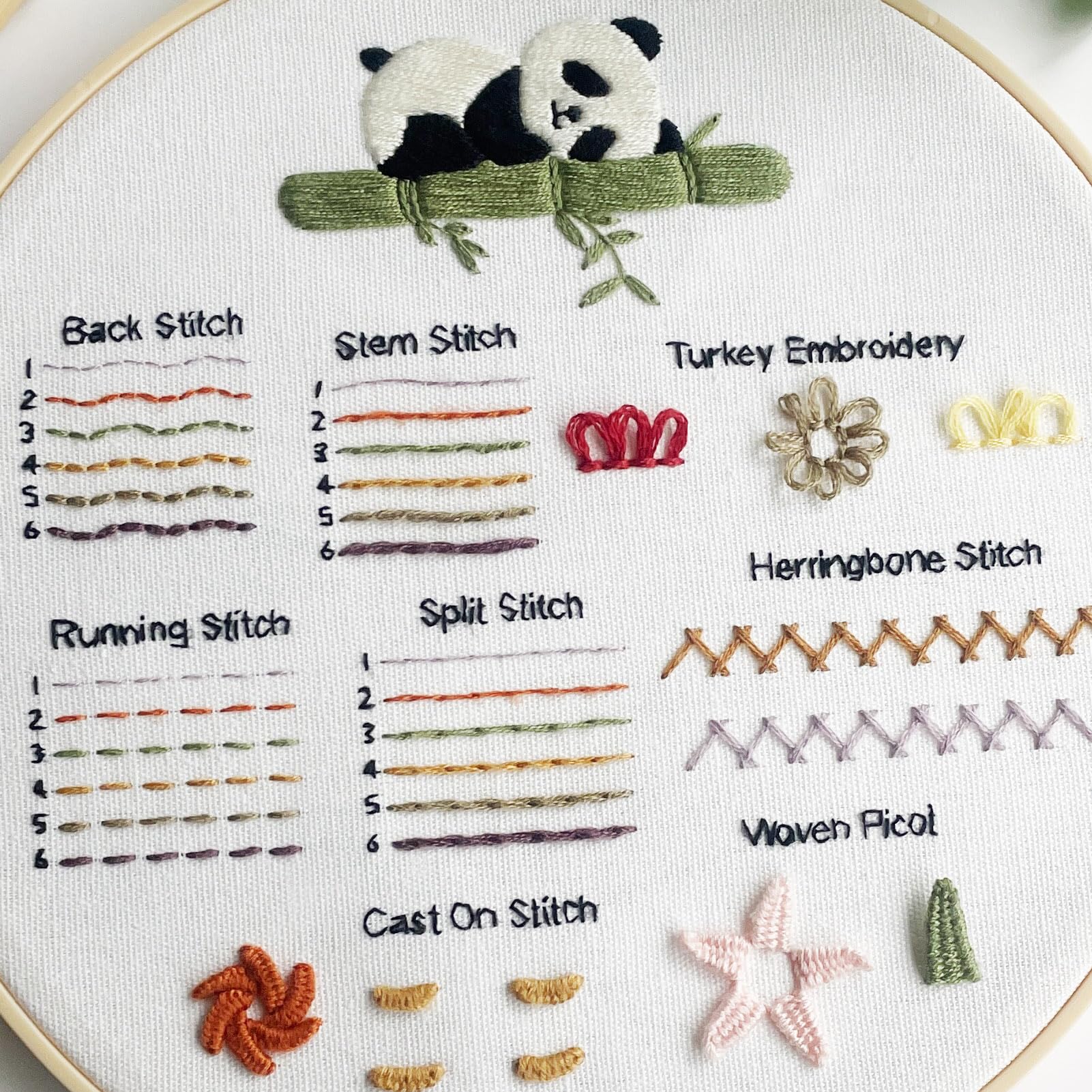 BXVXWKJXKR 3 Kit da ricamo per principianti, kit di ricamo per imparare 28 diversi punti, tra cui tessuto con stampe, fili, aghi, cerchio e video tutorial…[245, ]
