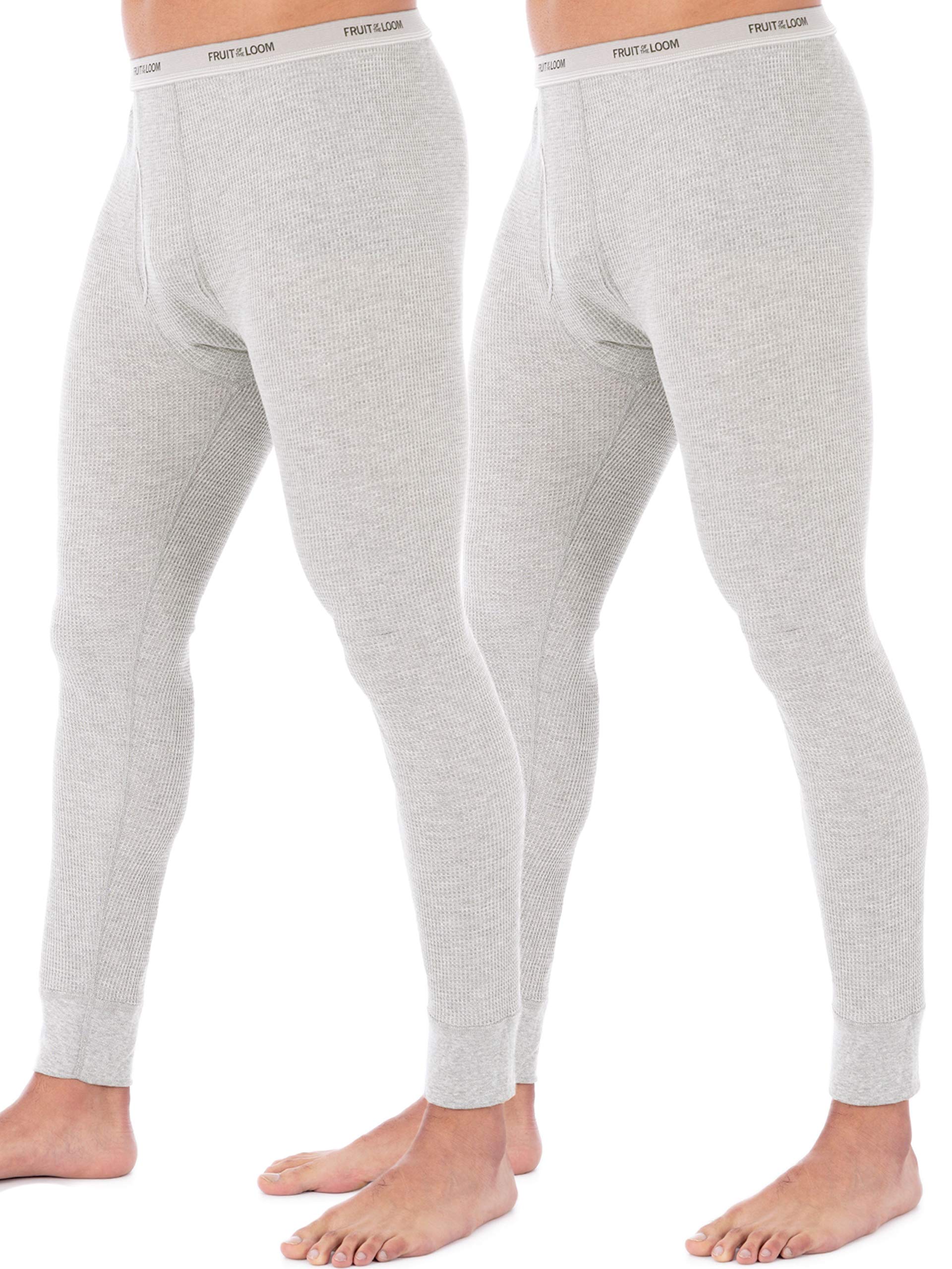 Fruit of the Loom Ropa Interior térmica clásica de Peso Medio (1 Capa Base Inferior, Light Grey Heather/Light Grey Heather (Paquete de 2), XL para Hombre