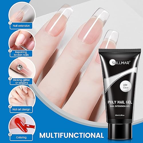Miniatura 5 de Gel de uñas de poli, 2.0 fl oz2 onzas líquidas de gel de extensión de poliéster transparente, gel constructor de uñas de moda, diseño de uñas de