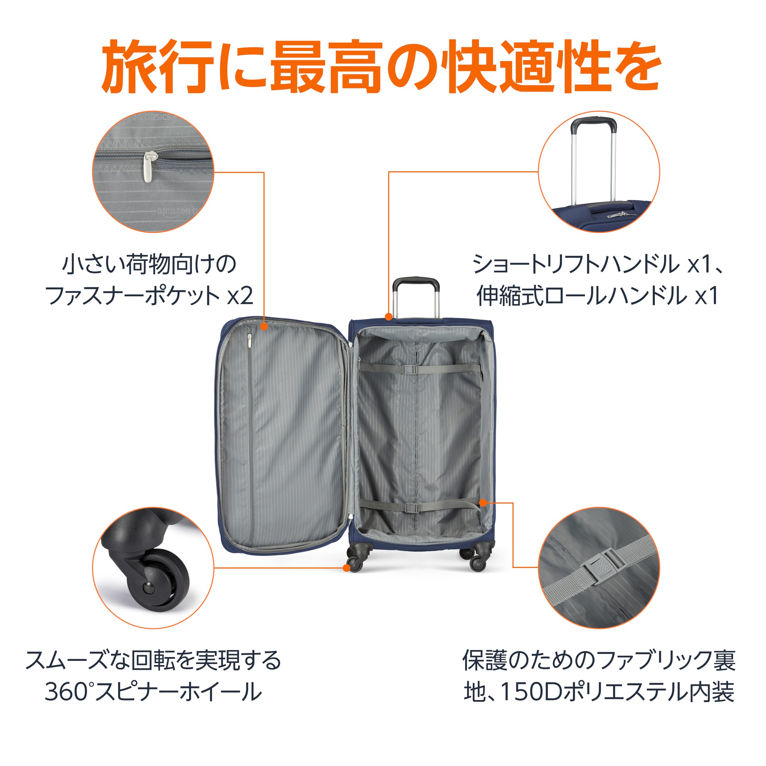 Amazon.co.jp: Amazonベーシック: トラベルバッグ