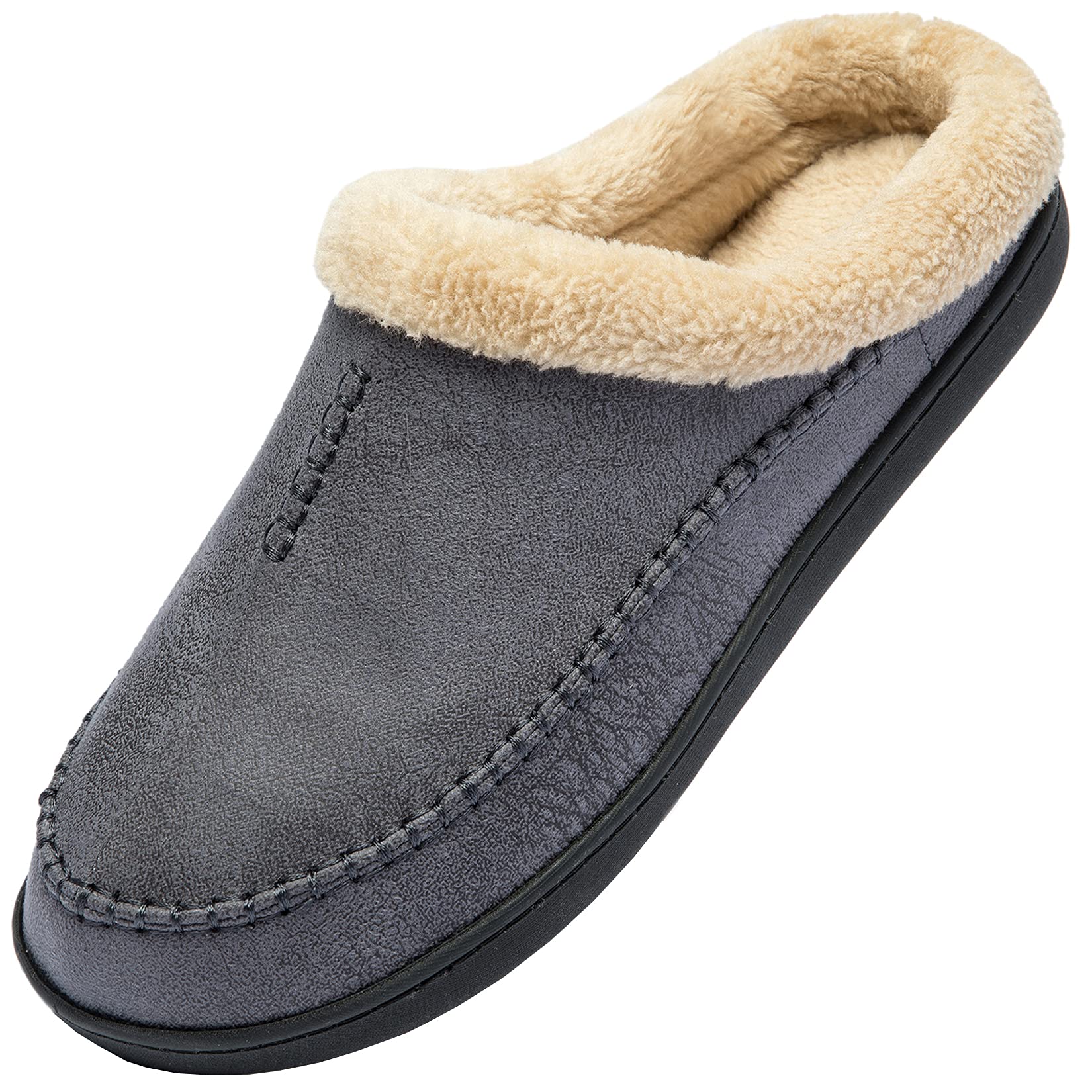 Miqieer Pantofole da Casa Uomo Invernali Calde Pantofole Memory Foam Ciabatte con Suola di Gomma Antiscivolo Interno Esterno