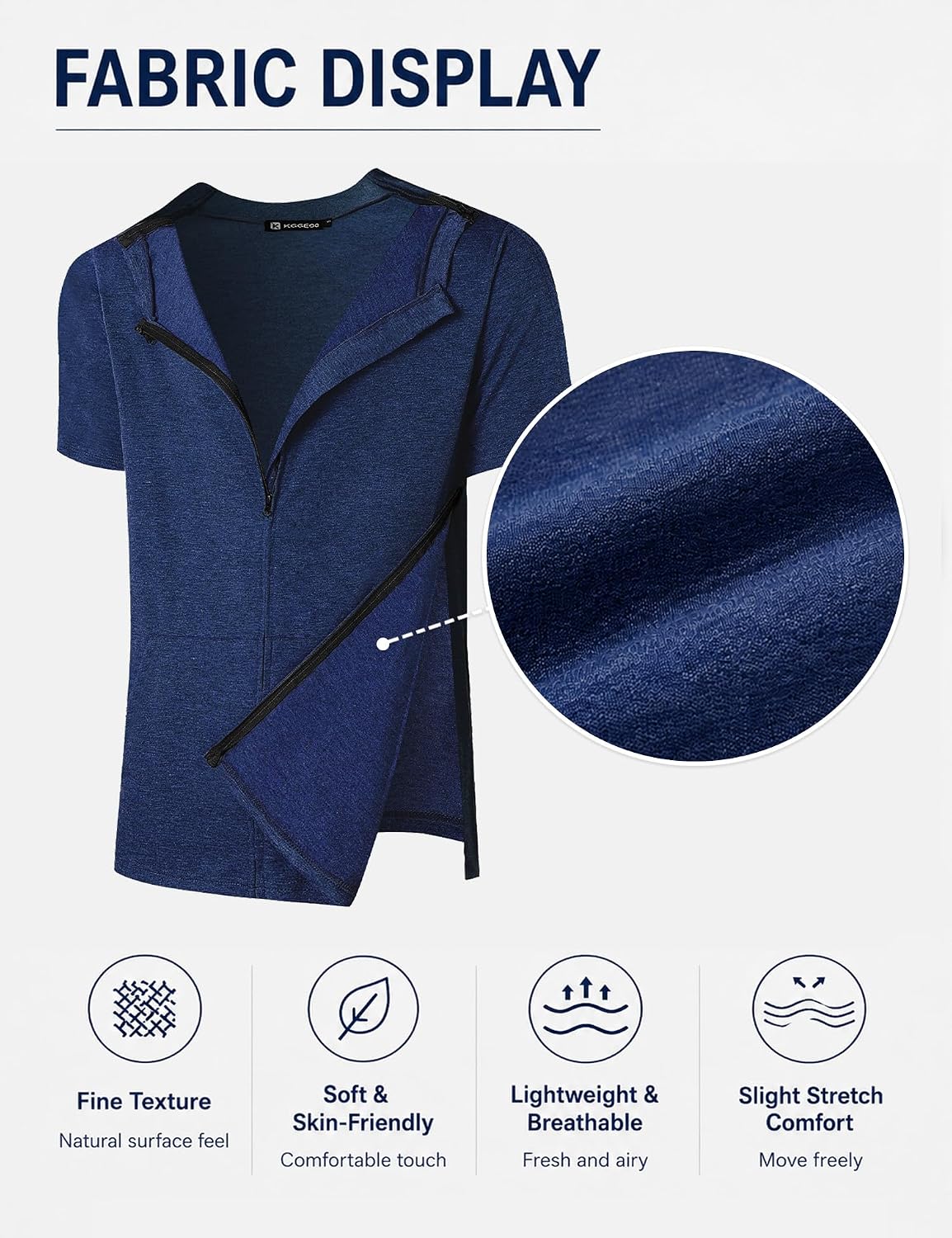 Two-Way Zipper Shoulder Surgery Shirt for Men Full Open Recovery | Post operative recovery top with front, side, shoulder and sleeve access for rotator cuff, arm sling, hospital and home care