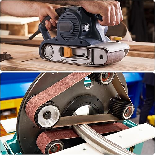 Miniatura 6 de HARFINGTON 10 cintas de lija de 38 x 13 pulgadas de papel de lija de carburo de silicio de grano 180 para lijar, pulir, metal, madera, pintura