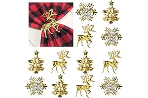 Christmas Napkin Rings Set of 12: Festive Elegance for Your Table