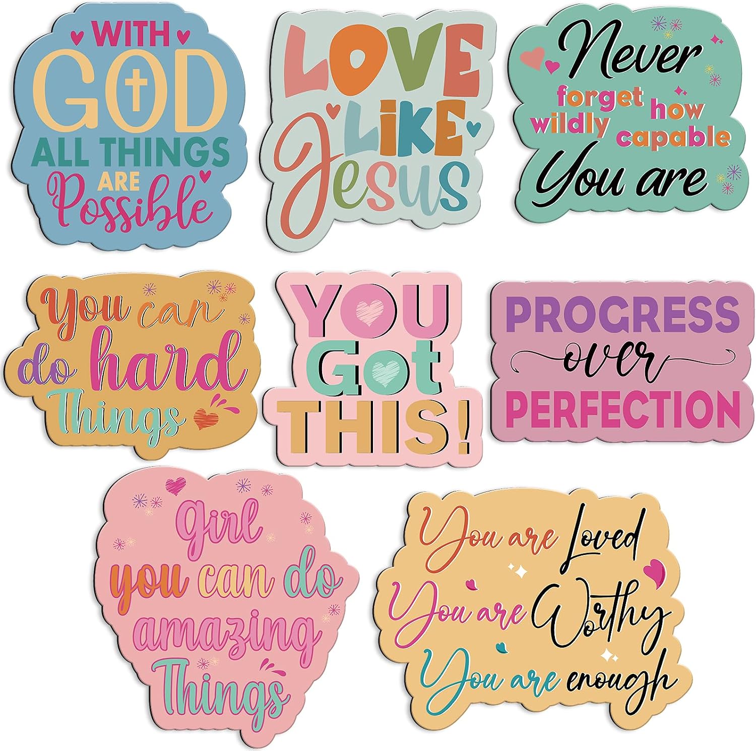 8 Pcs Inspirational Magnets for Fridge Cute Locker Magnets for Girls Christian Bible Verse Motivational Magnet Quotes for Classroom Whiteboard School Refrigerator Gymnastics Locker Accessories