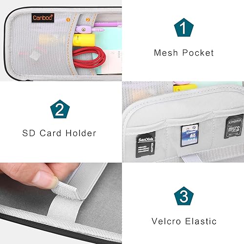 Vista 4 de Canboc Funda de transporte para calculadora científica Texas Instruments TI-30XIIS/TI-30XS MultiView/TI-30Xa/TI-36X Pro, bolsa de malla para cable