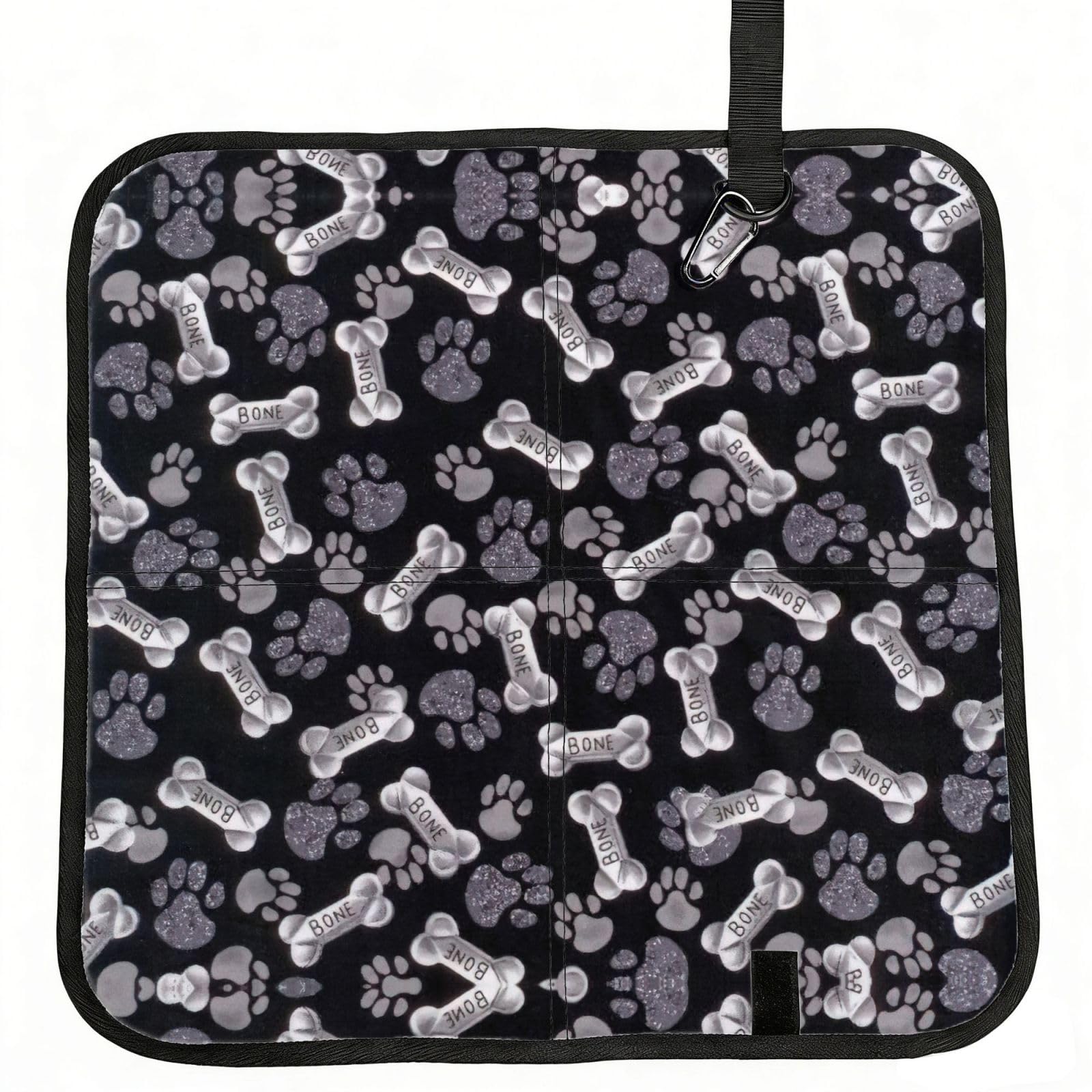 OKFSTY Dog Puppy Paw Print Fold Away Seat Cushion Portable Outdoor Pad Polyester Bleacher Bench Mat Travel Picnic Pad