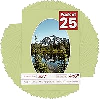 Vista 19 de Tapete de 5 x 7 para fotos de 4 x 6 pulgadas, con apertura de tablero ovalado verde Honeydew precortado, sin ácidos, mate para proteger tus