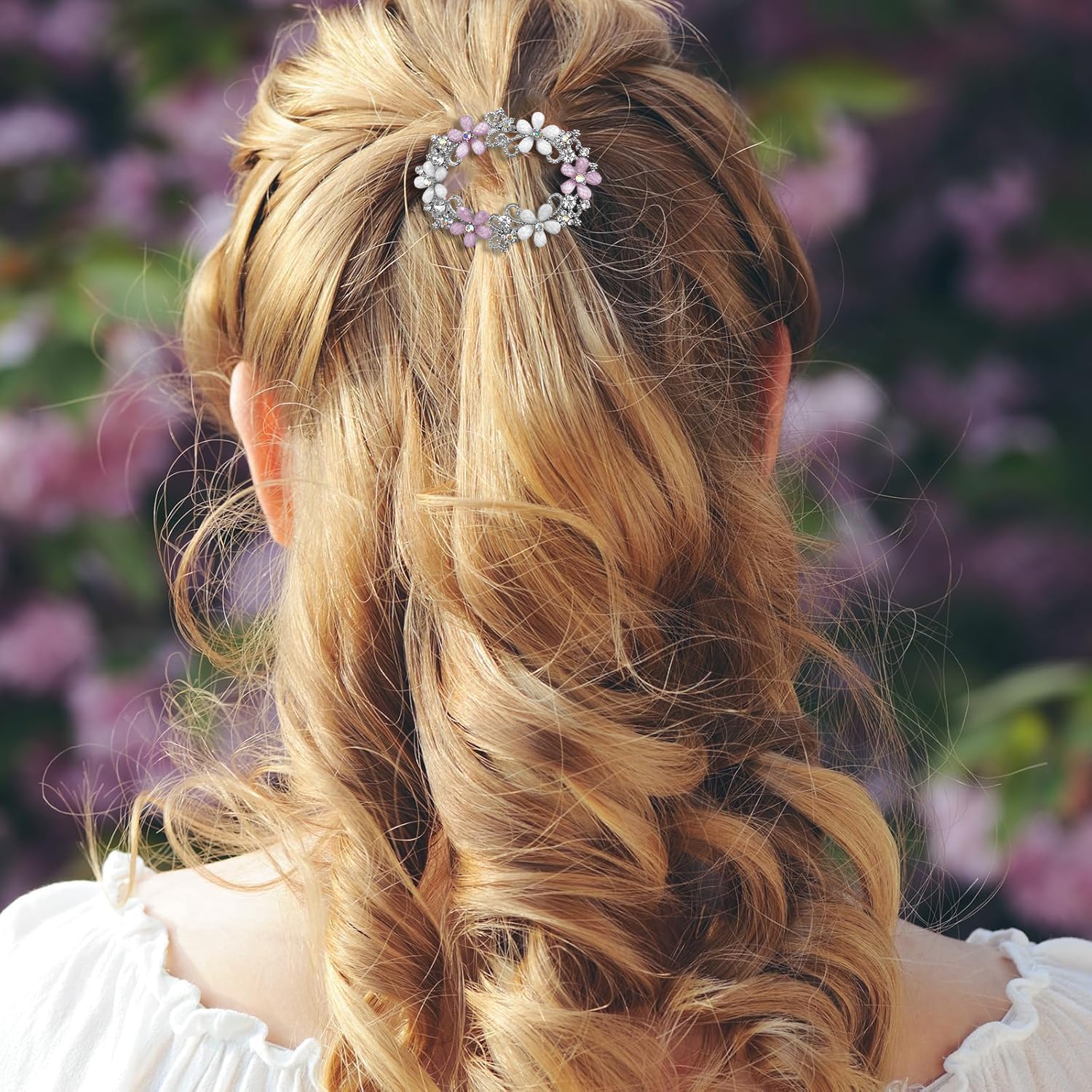 3PCS Rhinestone Flower Hair Clips,Vintage Flower Hollow Spring Hair Barrettes,Rhinestone Hair Clips for Women and Girls French Style Hair Accessories - Image 4