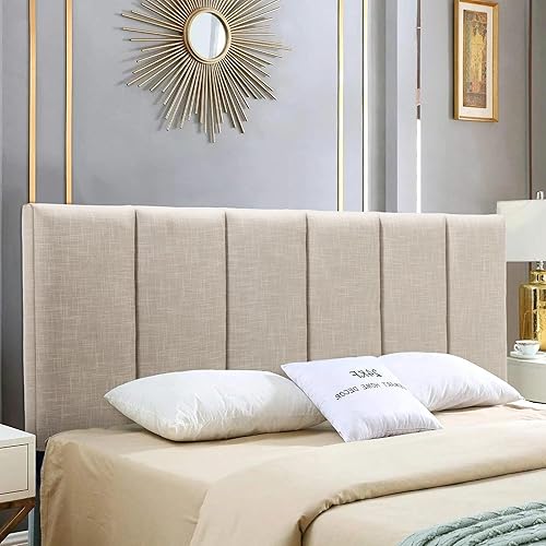 Miniatura 4 de HAOBO Home Cabecera tapizada plegable tamaño King con paneles de lino con ajustes de altura