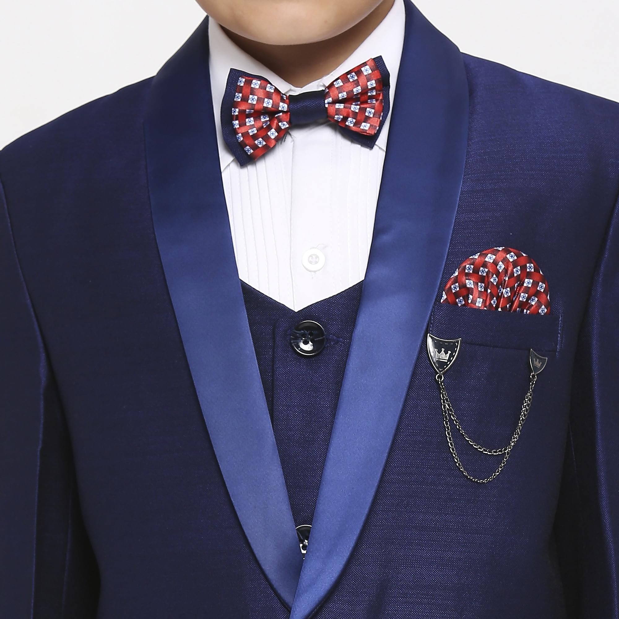 KIDS ISLAND Boys Royal Blue 5 Pcs Coat Suit | KI_061_7892_R.BLU_12 1