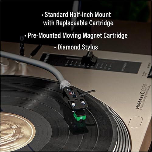 Miniatura 4 de Crosley KT100BT-CP - Sistema estéreo de tocadiscos Bluetooth con altavoces, champán