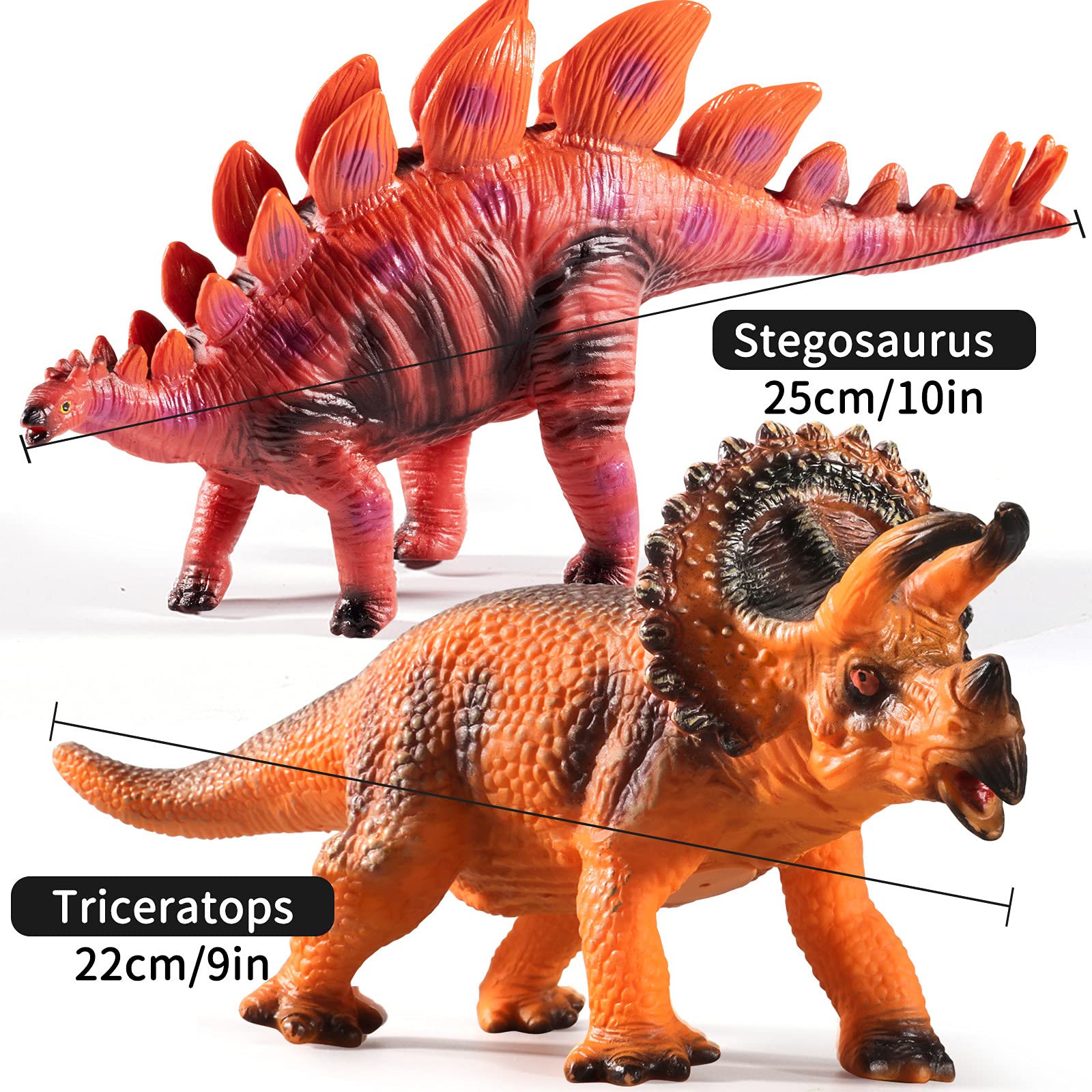 TEMI 7 Piece Dinosaur Toys for Kids and Toddlers, Dinosaur Playset