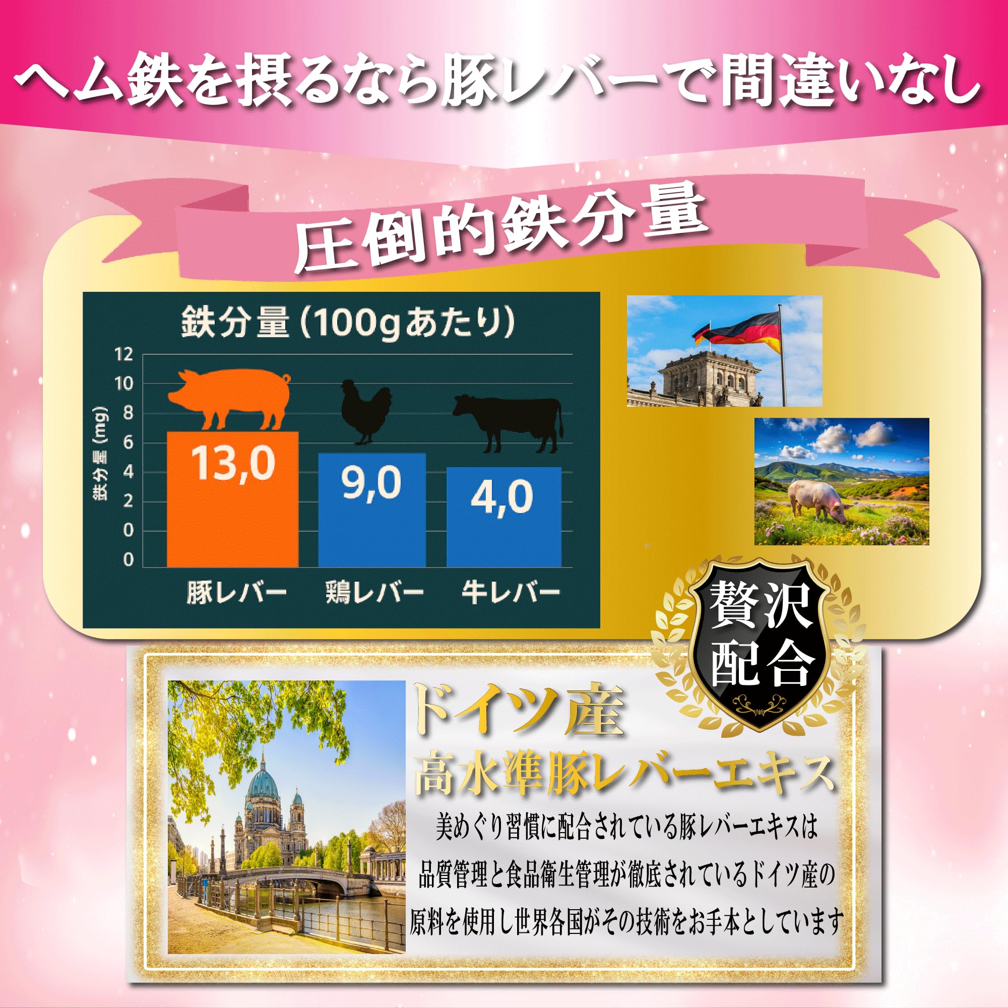 Amazon | 【鉄×葉酸×ビタミンC】美めぐり習慣/鉄分/ヘム鉄100%/1日5粒