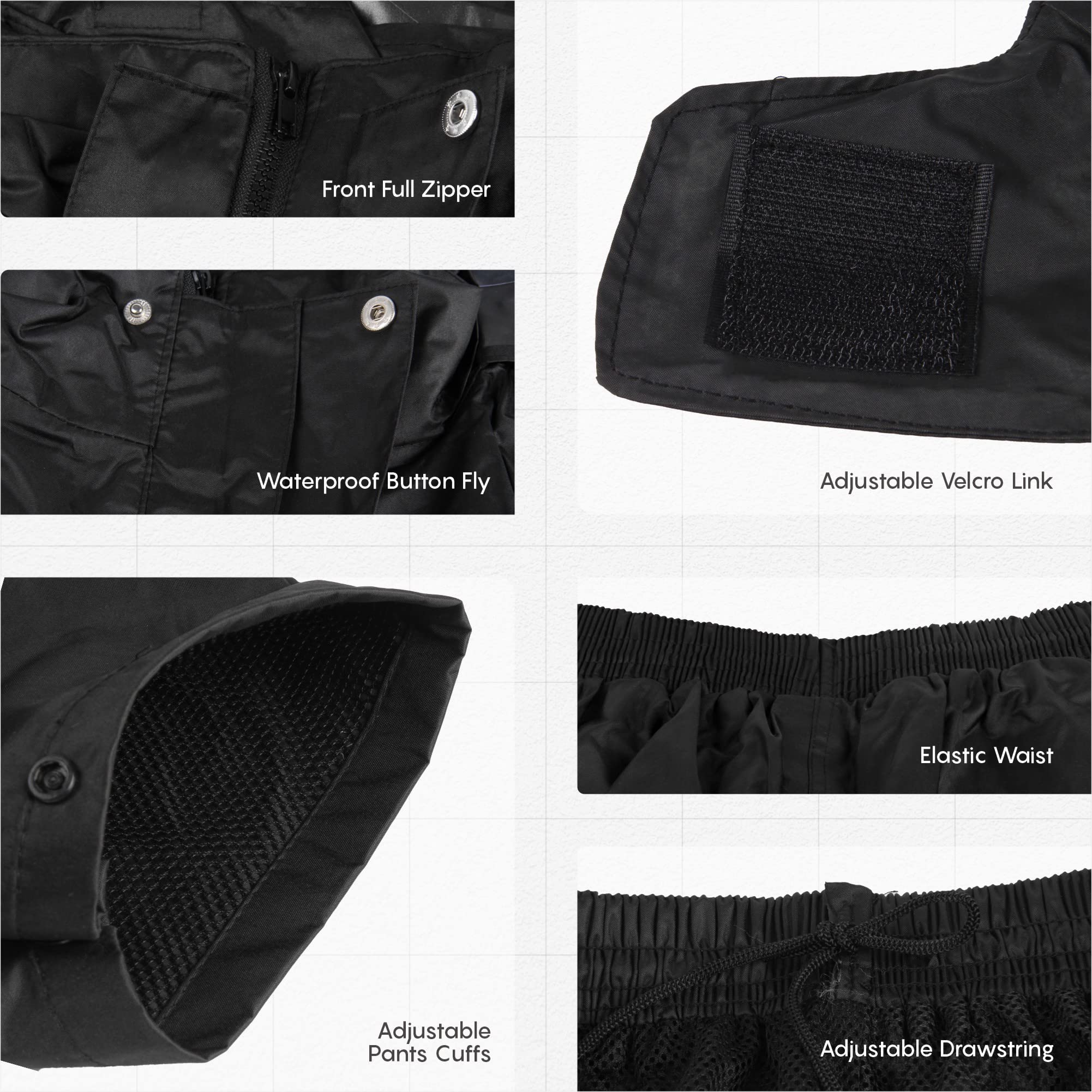 Combinaison de Pluie Imperméable pour Homme Avec Capuche et Pantalon de Cyclisme Avec Bande Réfléchissante Sûre