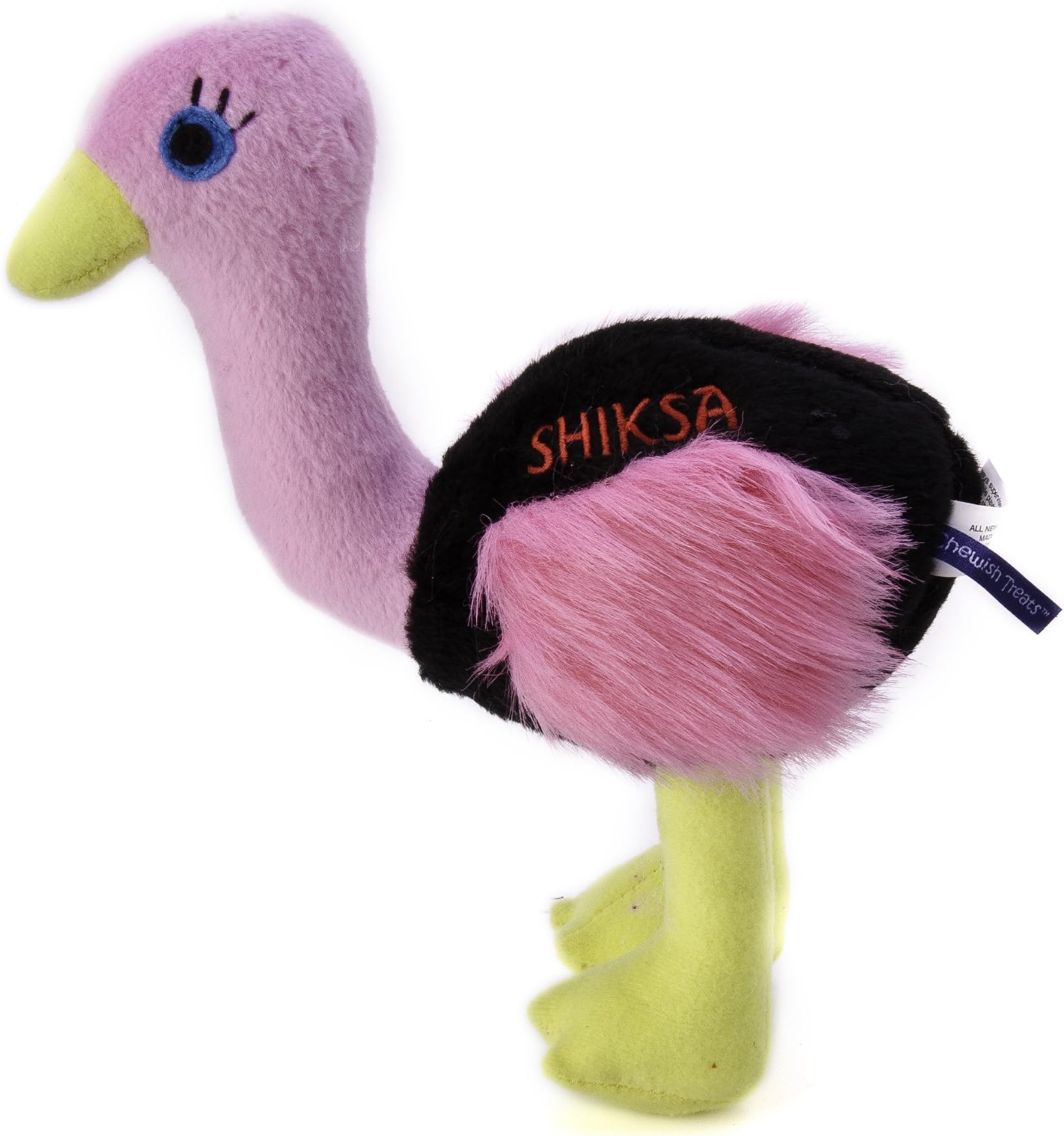 Copa Judaica Chewish Treat Shiksa Ostrich Squeaker Plush Dog Toy, 7 by 3 by 10-Inch, Multicolor