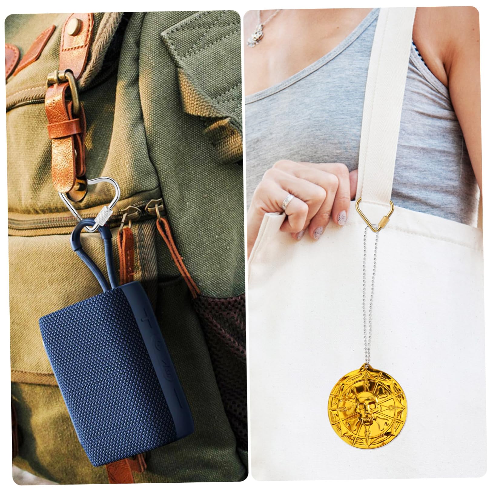 VILLCASE 12 Pz Collana Accessori Portachiavi In ​​Acciaio Inox Moschettone Clip Per Appendere Pesanti Cuore Moschettone Clip In e e Con Serratura