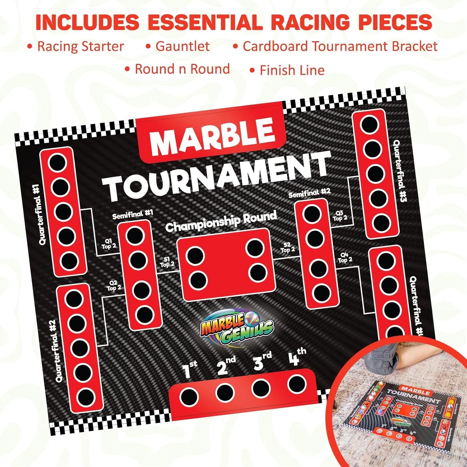 Marble Genius Marble Run Racing Set: 125-Piece Marble Run Racing Set Toys for Kids, Marbles Maze Tower Building Blocks, Marbles Race Track Rolling Game, Educational Learning STEM Toy Gift