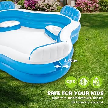56475EP Swim Center Family Lounge Inflatable Pool 90 X 90 X 26
