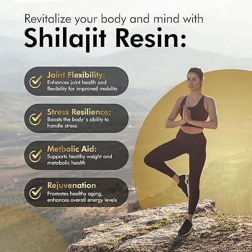 Miniatura 5 de Resina Shilajit orgánica del Himalaya con ácido fúlvico, ácido húmico, más de 85 minerales, grado dorado Plus, 3.53 oz, 1000 mg por porción,
