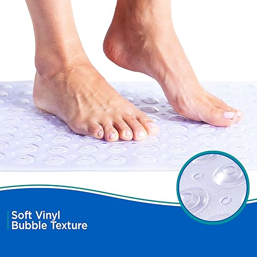 Miniatura 4 de Kenney KN61292 - Tapete de baño de burbujas de vinilo, tapete de ducha con ventosas y agujeros de drenaje para uso dentro de la ducha del baño,