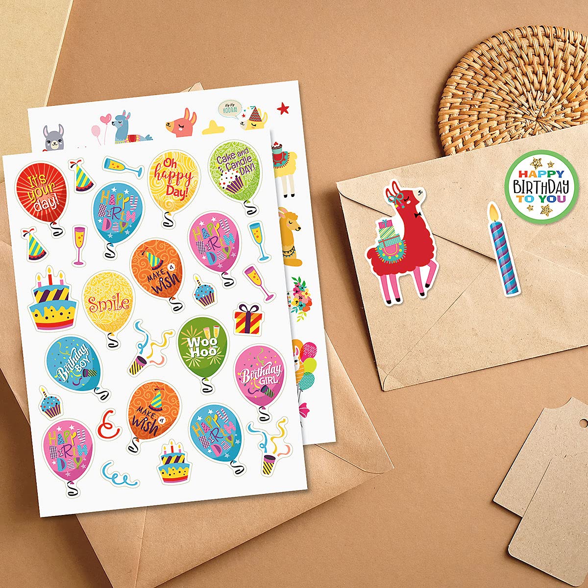 Snapklik.com : Birthday Sticker Variety Pack - 8 Sheets, 70 Assorted ...