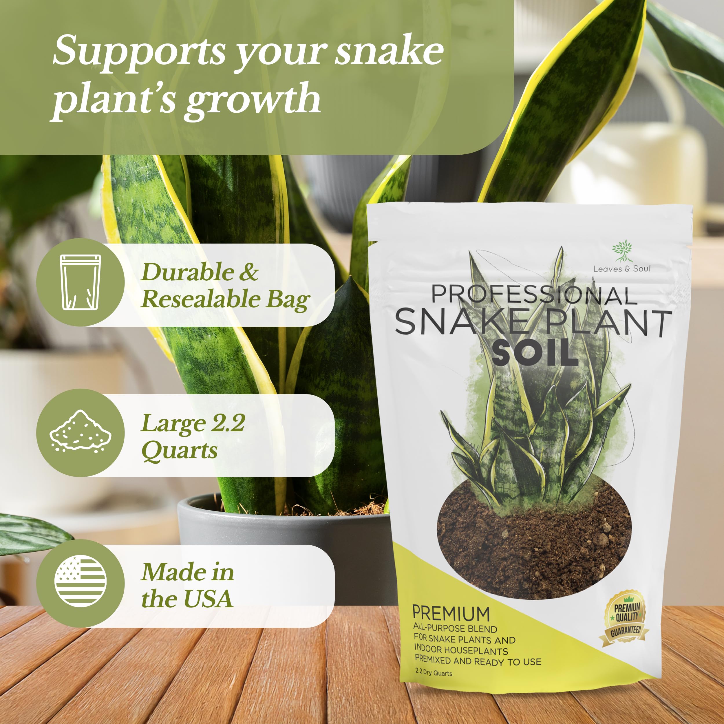 Amazon.com : Professional Snake Plant Soil Large 2.2 Quarts Ready to Use,  Premium Potting Soil for Snake Plants Dracaena Trifasciata, Fast Draining  Indoor Soil with Peat Moss Coco Coir Perlite Dolomite Made
