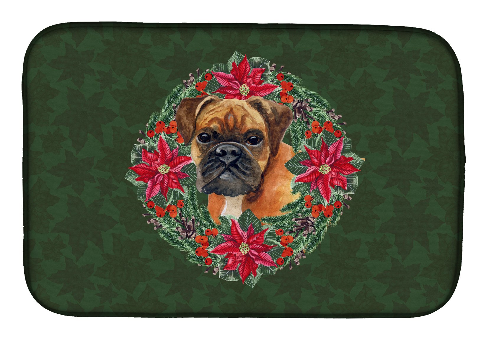Tapis égouttoir microfibre Boxer allemand Caroline's Treasures CK1506DDM Noël 14x21